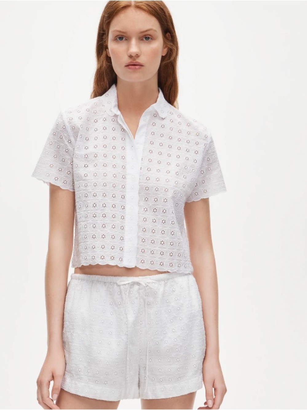 J crew Gamine button-up shirt in eyelet
